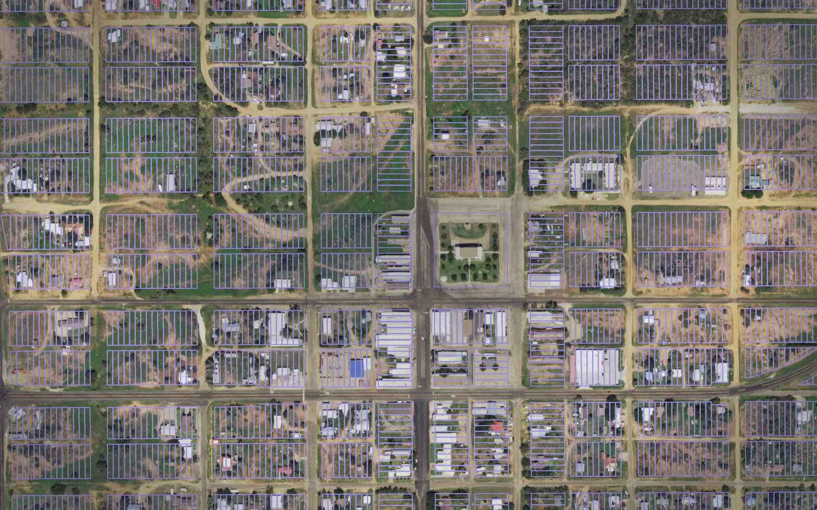 Parcel boundaries over aerial imagery of Motley County, Texas