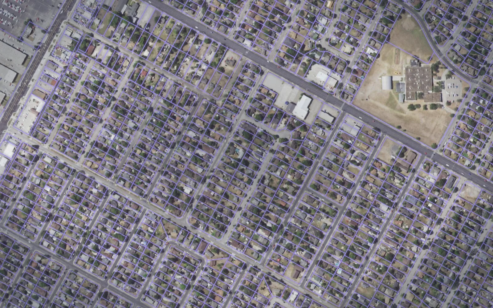 Parcel boundaries over aerial imagery of Nueces County, Texas