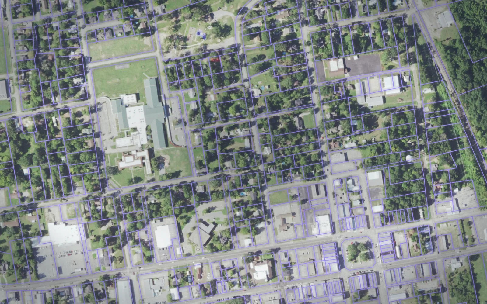 Parcel boundaries over aerial imagery of Panola County, Texas
