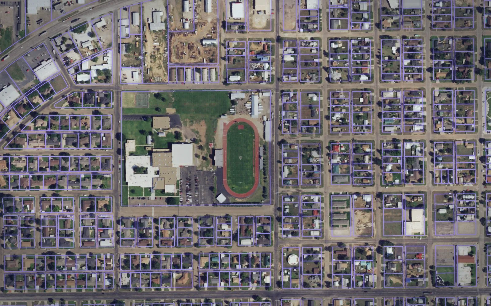 Parcel boundaries over aerial imagery of Parmer County, Texas