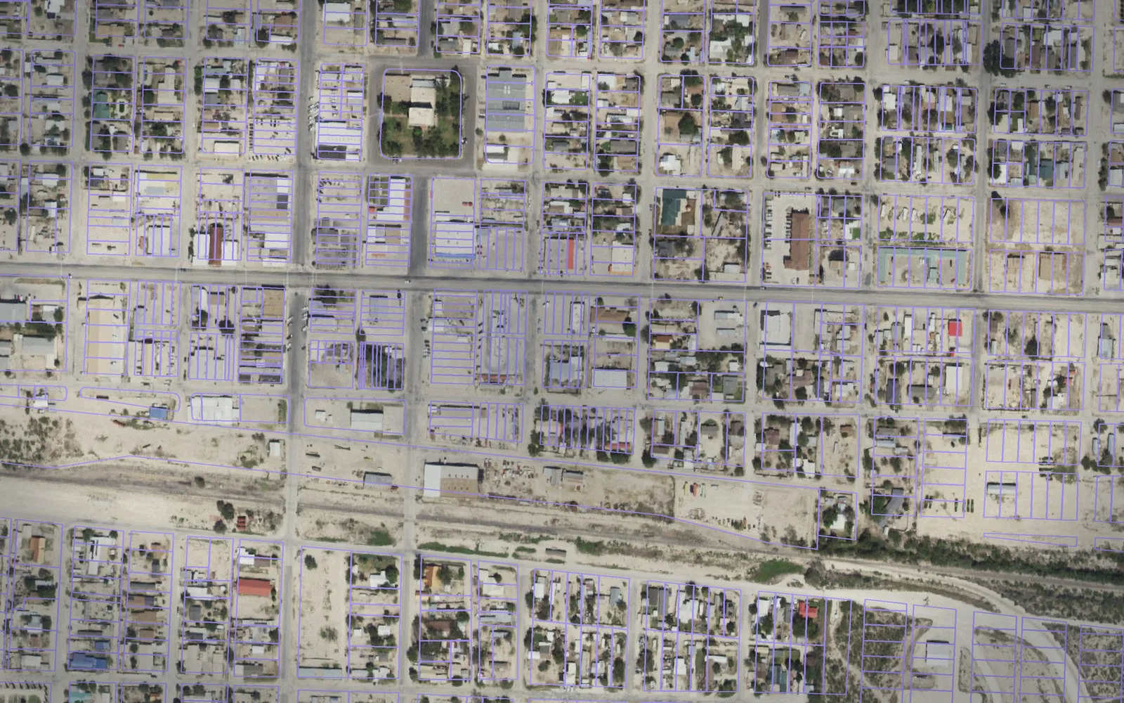 Parcel boundaries over aerial imagery of Reagan County, Texas