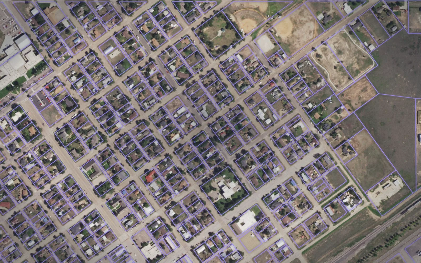 Parcel boundaries over aerial imagery of Sherman County, Texas