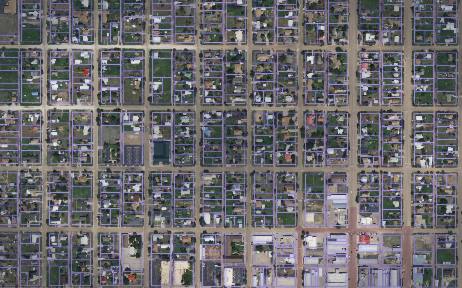 Parcel boundaries over aerial imagery of Swisher County, Texas