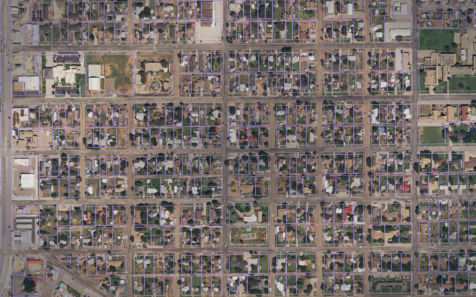 Parcel boundaries over aerial imagery of Terry County, Texas