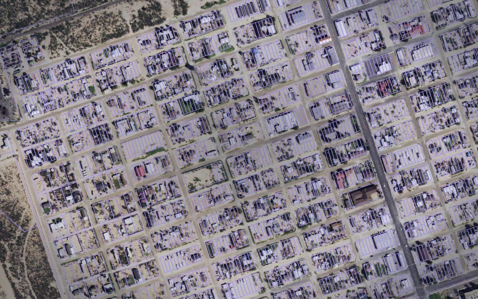 Parcel boundaries over aerial imagery of Upton County, Texas