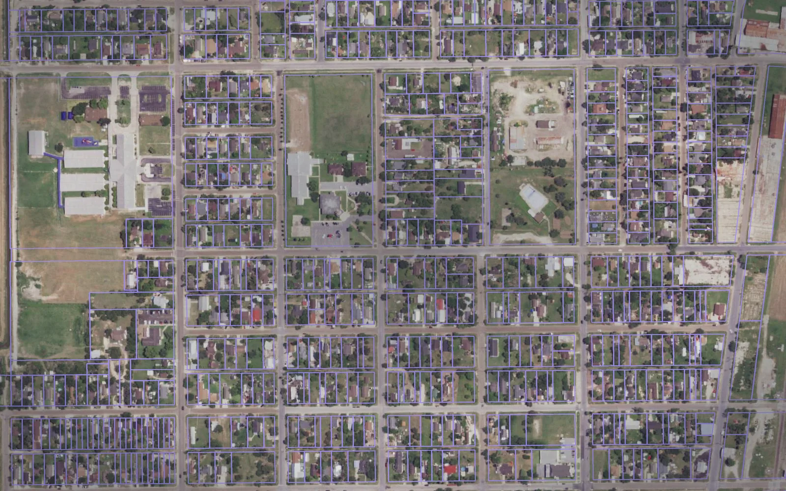 Parcel boundaries over aerial imagery of Willacy County, Texas
