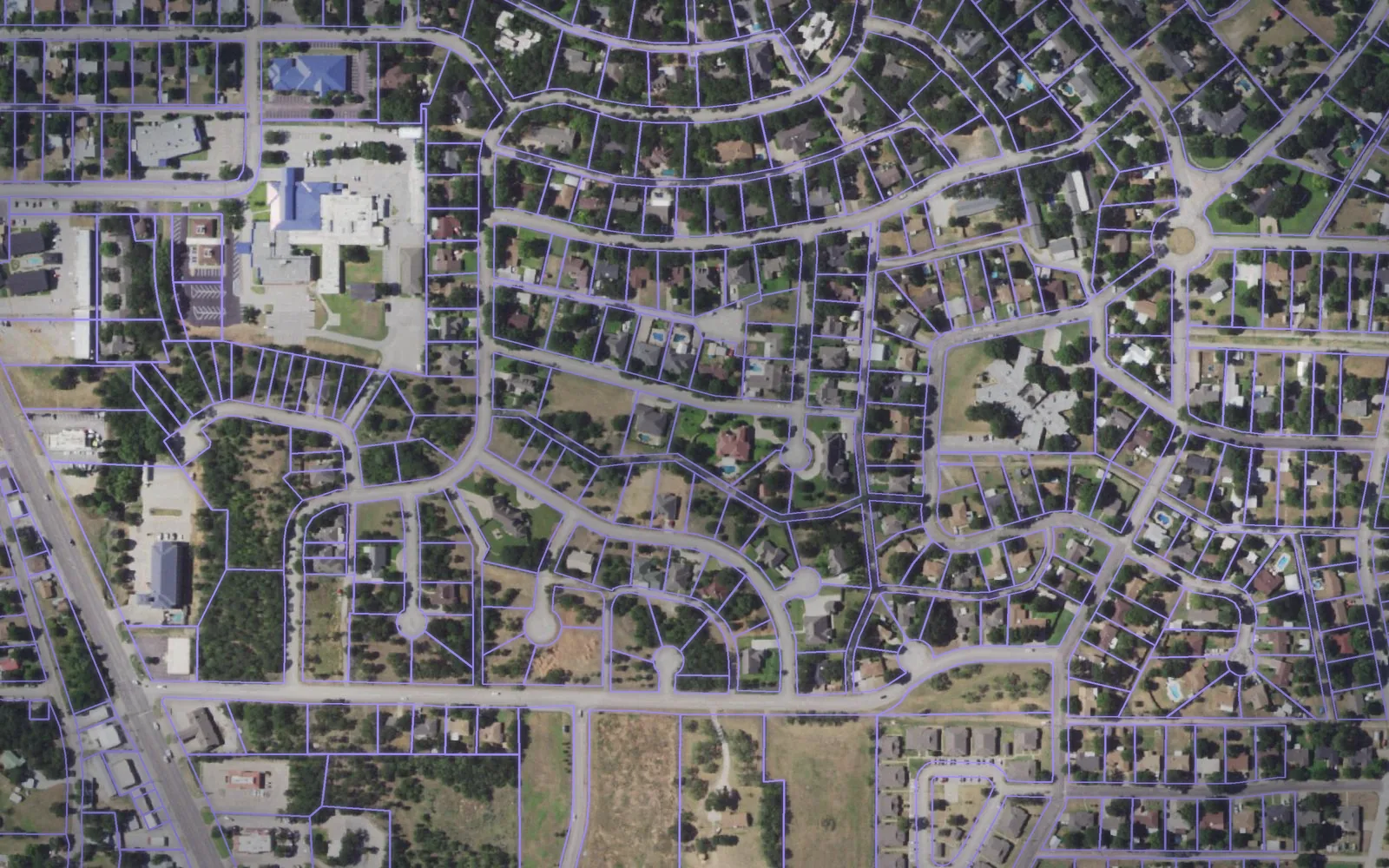 Parcel boundaries over aerial imagery of Young County, Texas