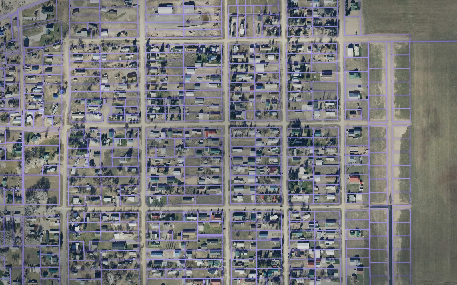 Parcel boundaries over aerial imagery of Daggett County, Utah