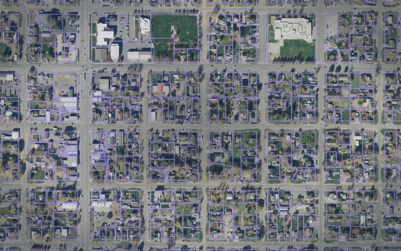 Parcel boundaries over aerial imagery of Juab County, Utah