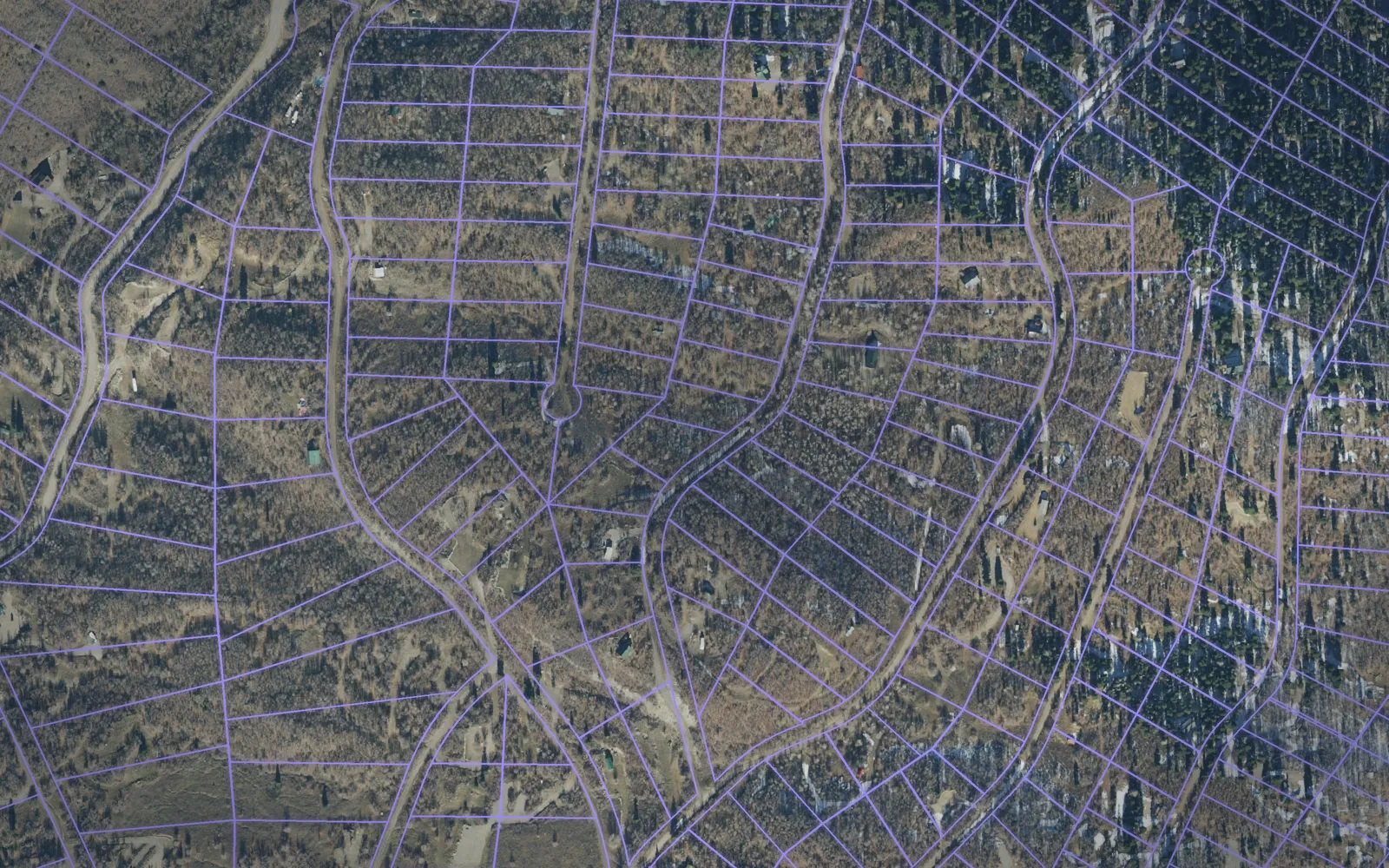 Parcel boundaries over aerial imagery of Sanpete County, Utah