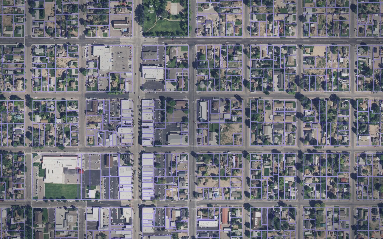 Parcel boundaries over aerial imagery of Sevier County, Utah