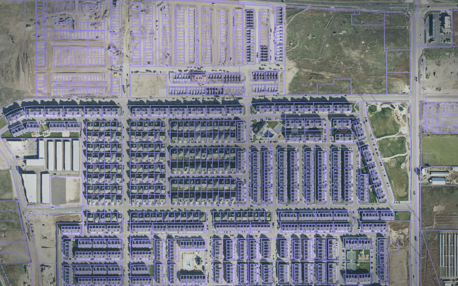 Parcel boundaries over aerial imagery of Utah County, Utah