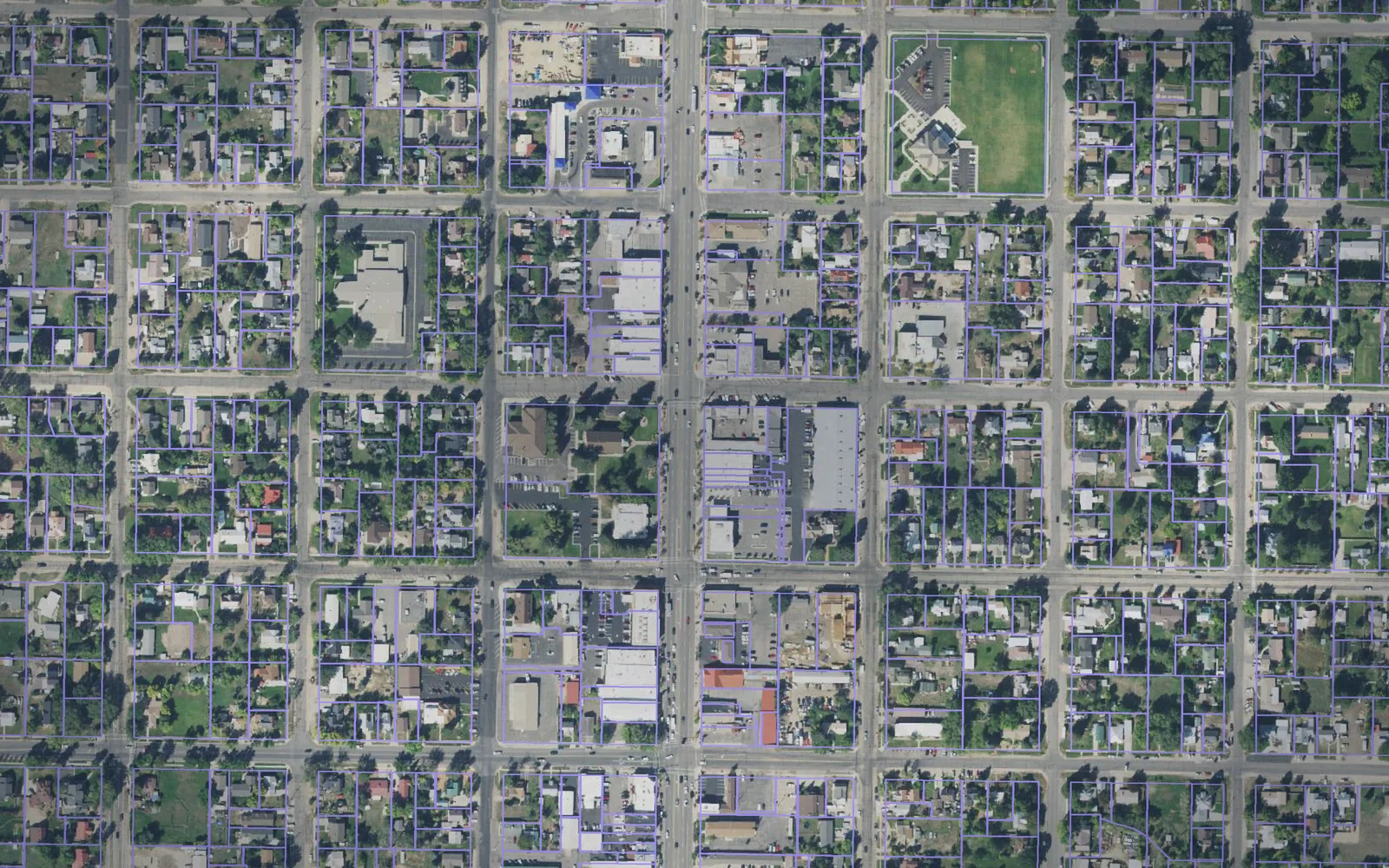 Parcel boundaries over aerial imagery of Wasatch County, Utah