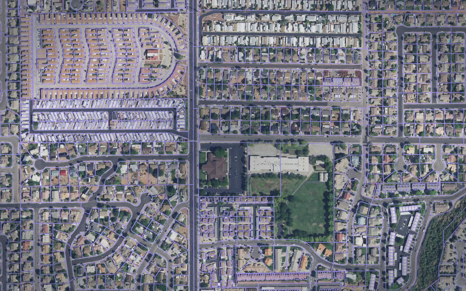 Parcel boundaries over aerial imagery of Washington County, Utah