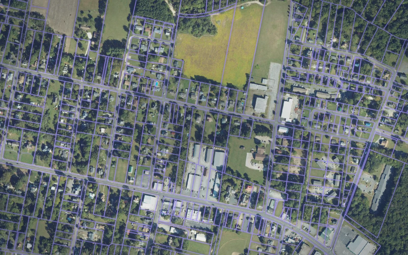 Parcel boundaries over aerial imagery of Accomack County, Virginia