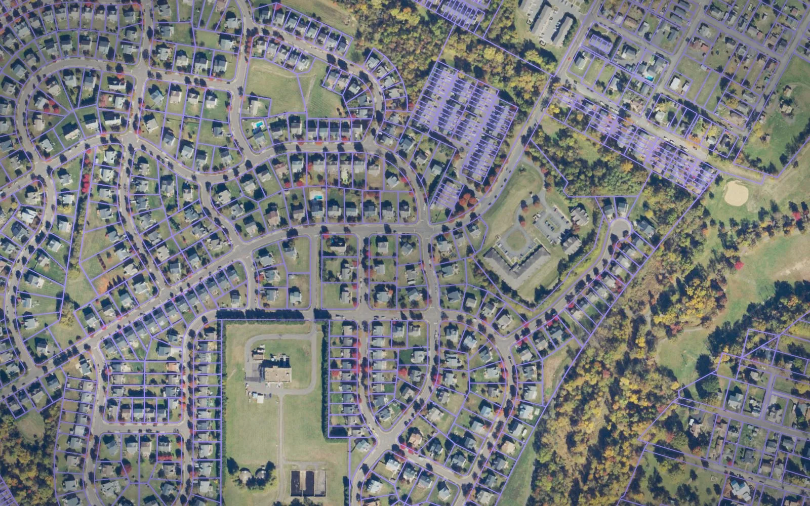 Parcel boundaries over aerial imagery of Culpeper County, Virginia