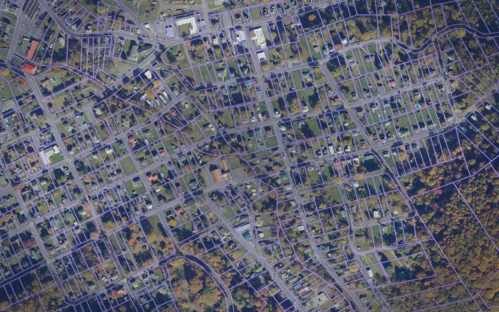 Parcel boundaries over aerial imagery of Giles County, Virginia