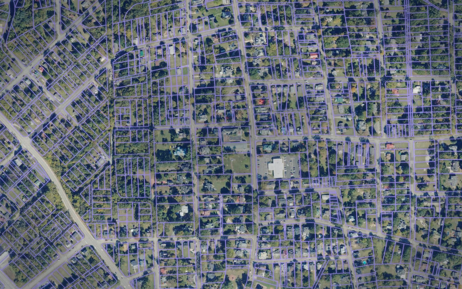 Parcel boundaries over aerial imagery of Halifax County, Virginia
