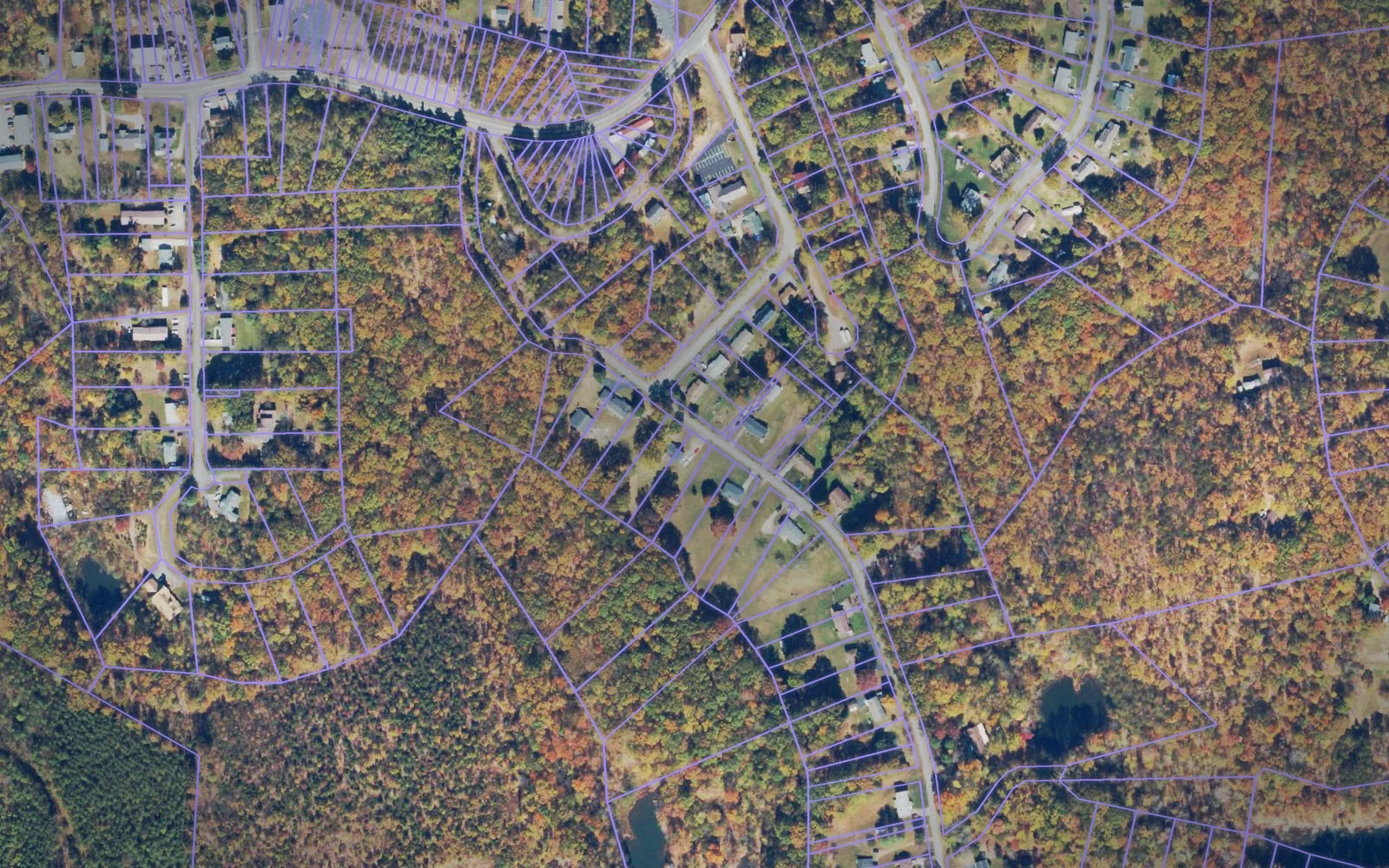 Parcel boundaries over aerial imagery of Henry County, Virginia