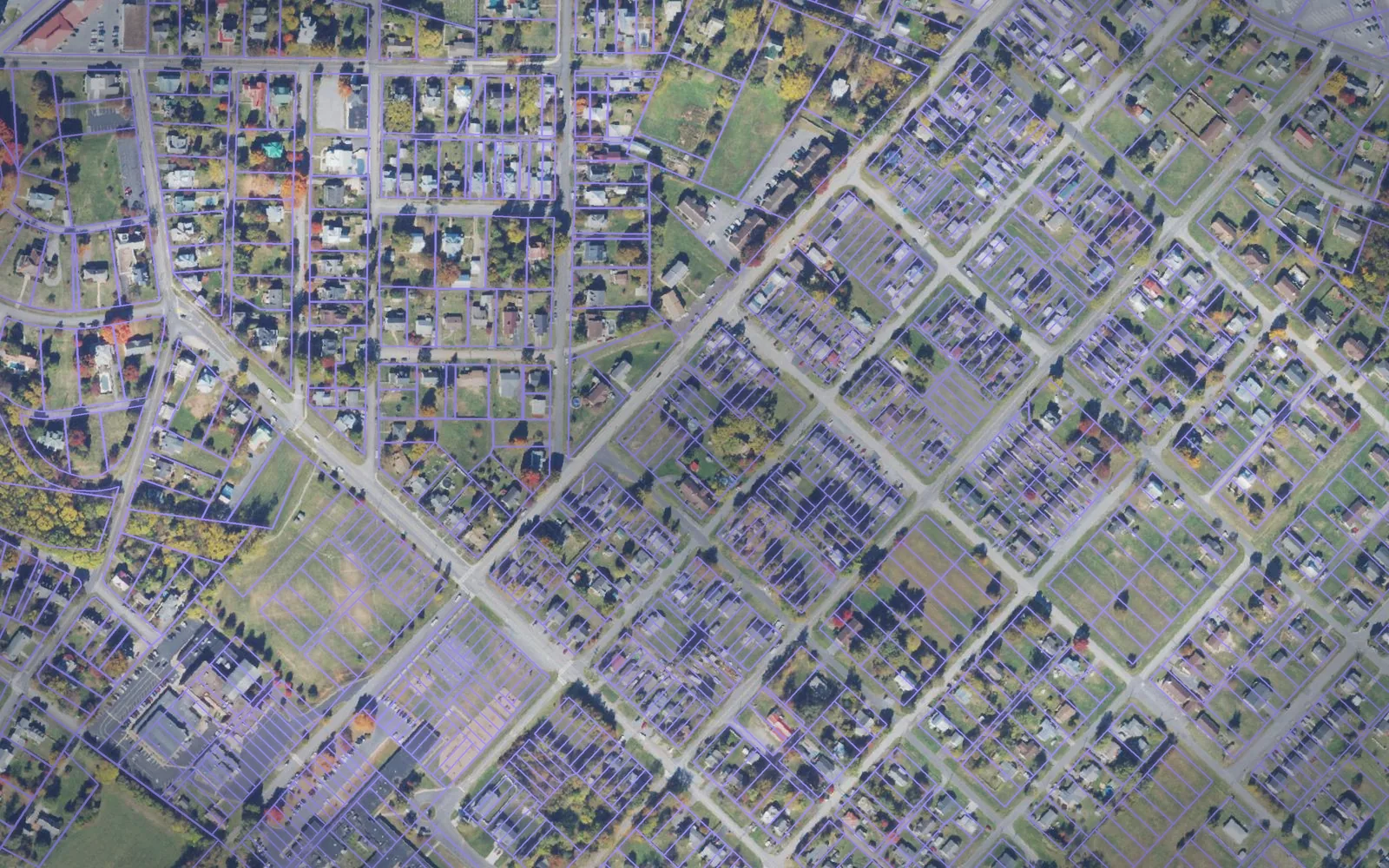 Parcel boundaries over aerial imagery of Page County, Virginia