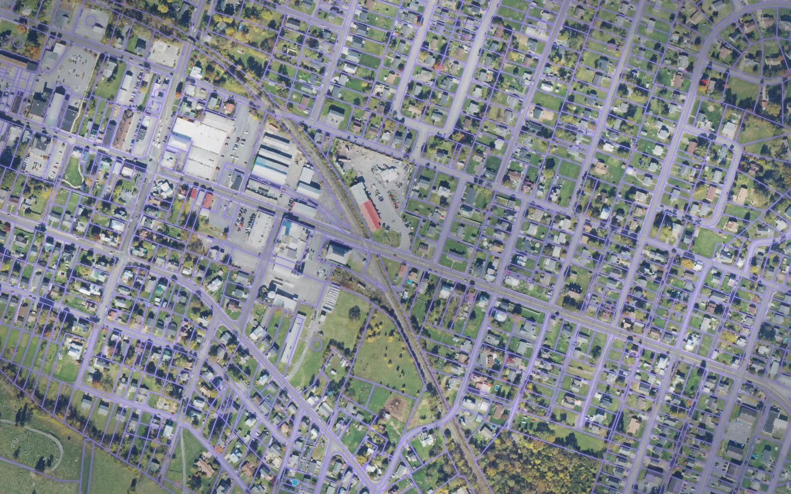 Parcel boundaries over aerial imagery of Shenandoah County, Virginia