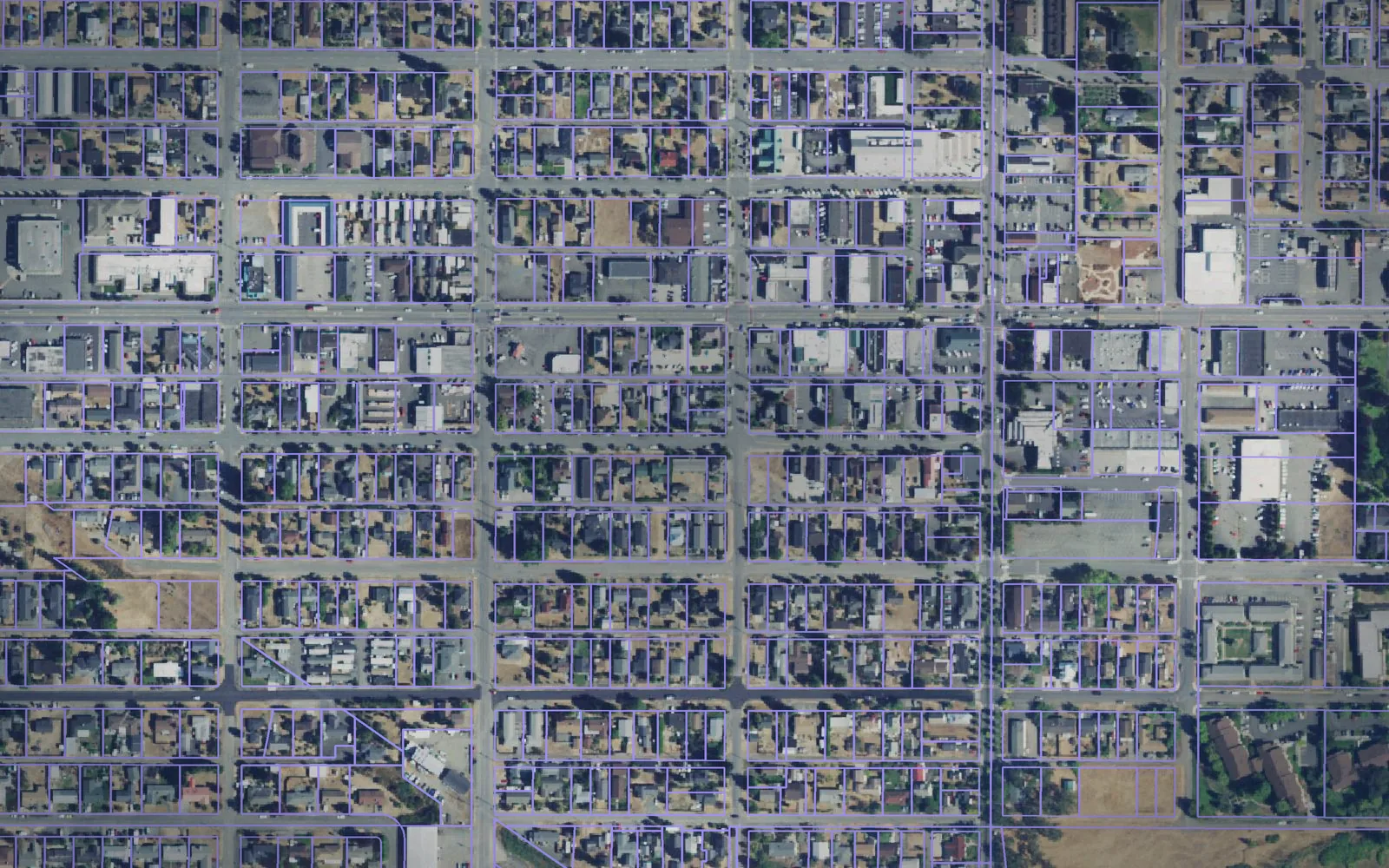 Parcel boundaries over aerial imagery of Clallam County, Washington