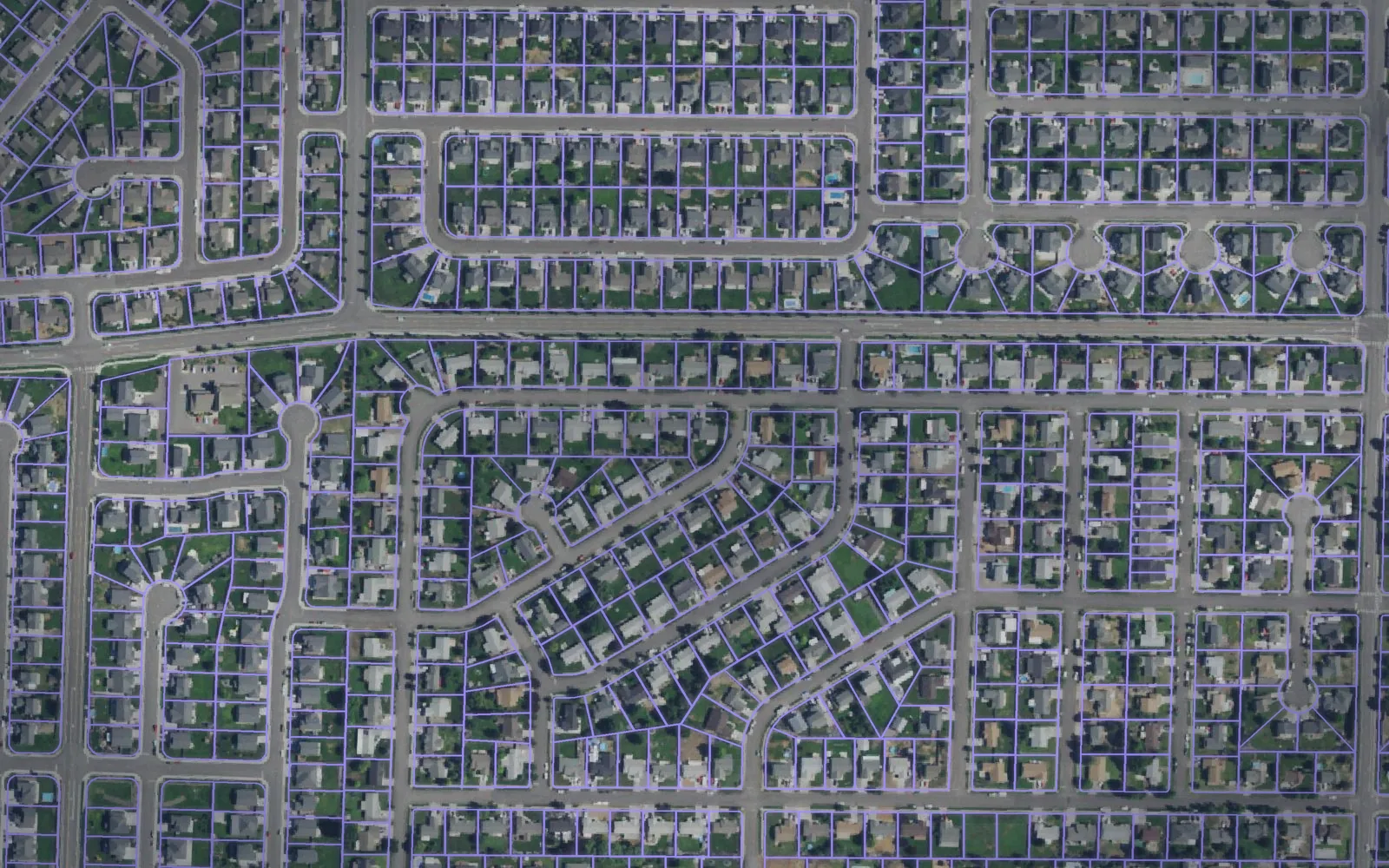Parcel boundaries over aerial imagery of Franklin County, Washington