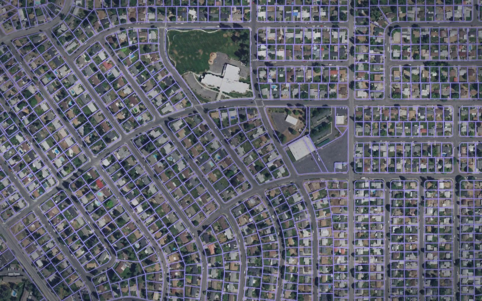Parcel boundaries over aerial imagery of Spokane County, Washington