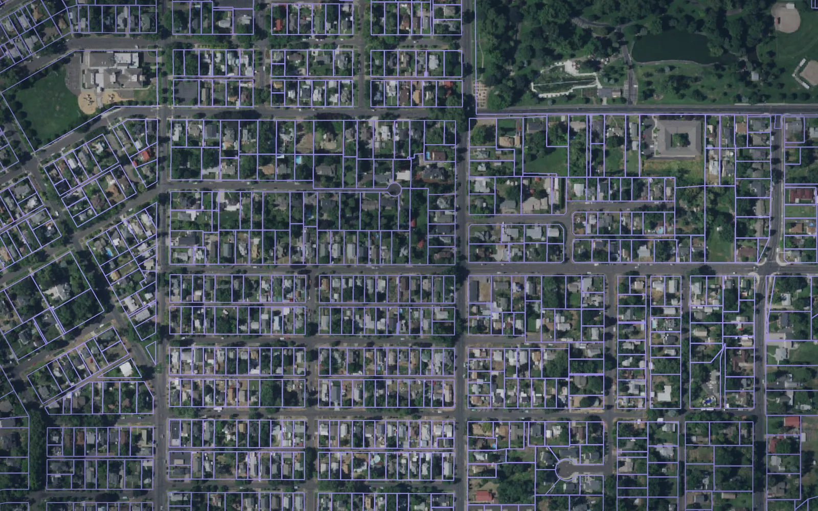Parcel boundaries over aerial imagery of Walla Walla County, Washington