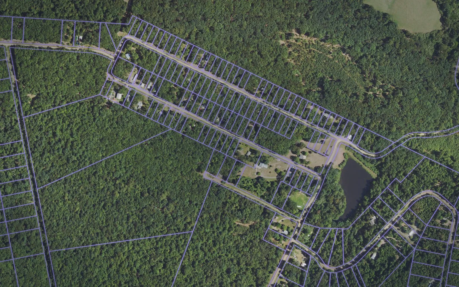 Parcel boundaries over aerial imagery of Hampshire County, West Virginia