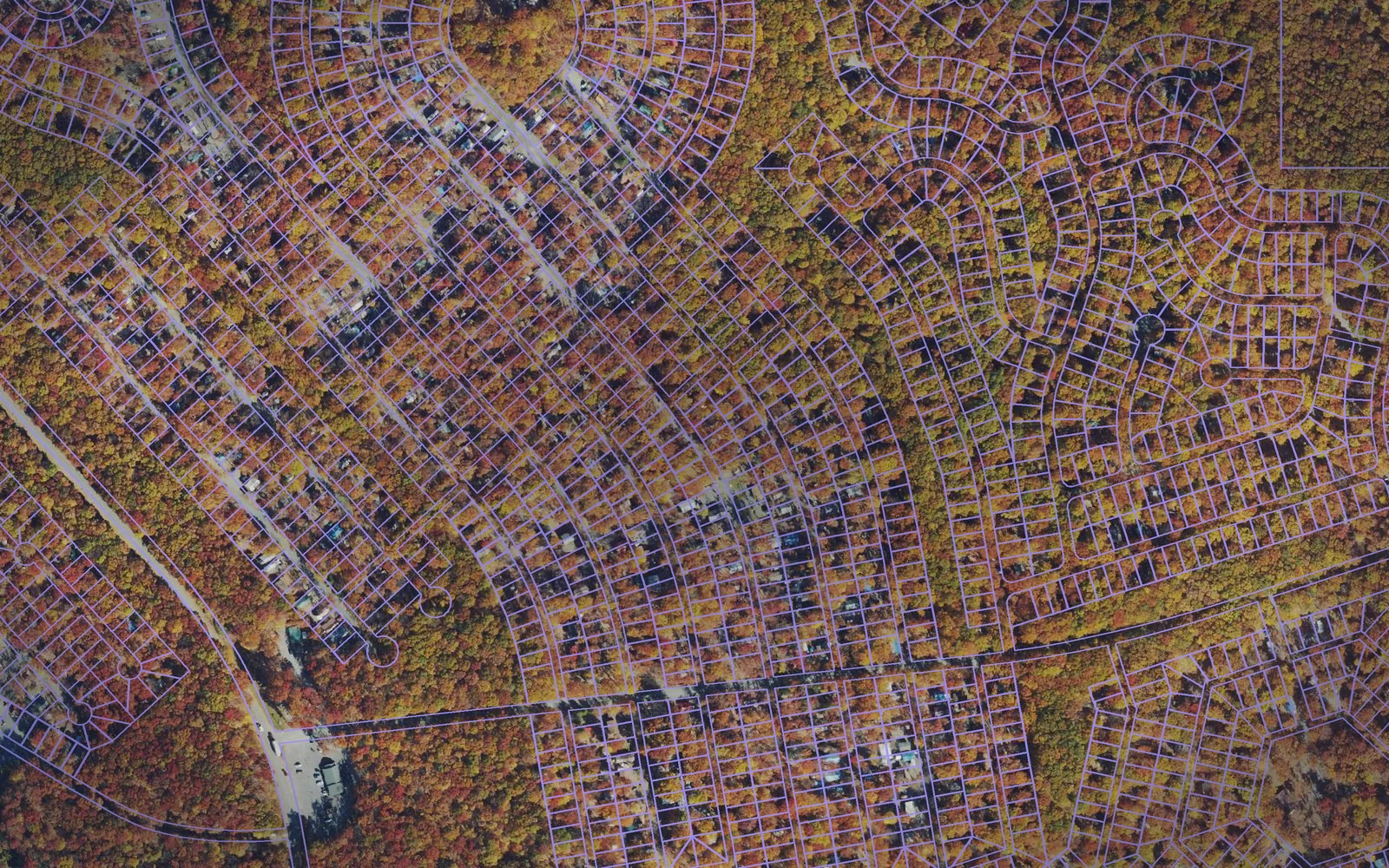 Parcel boundaries over aerial imagery of Preston County, West Virginia