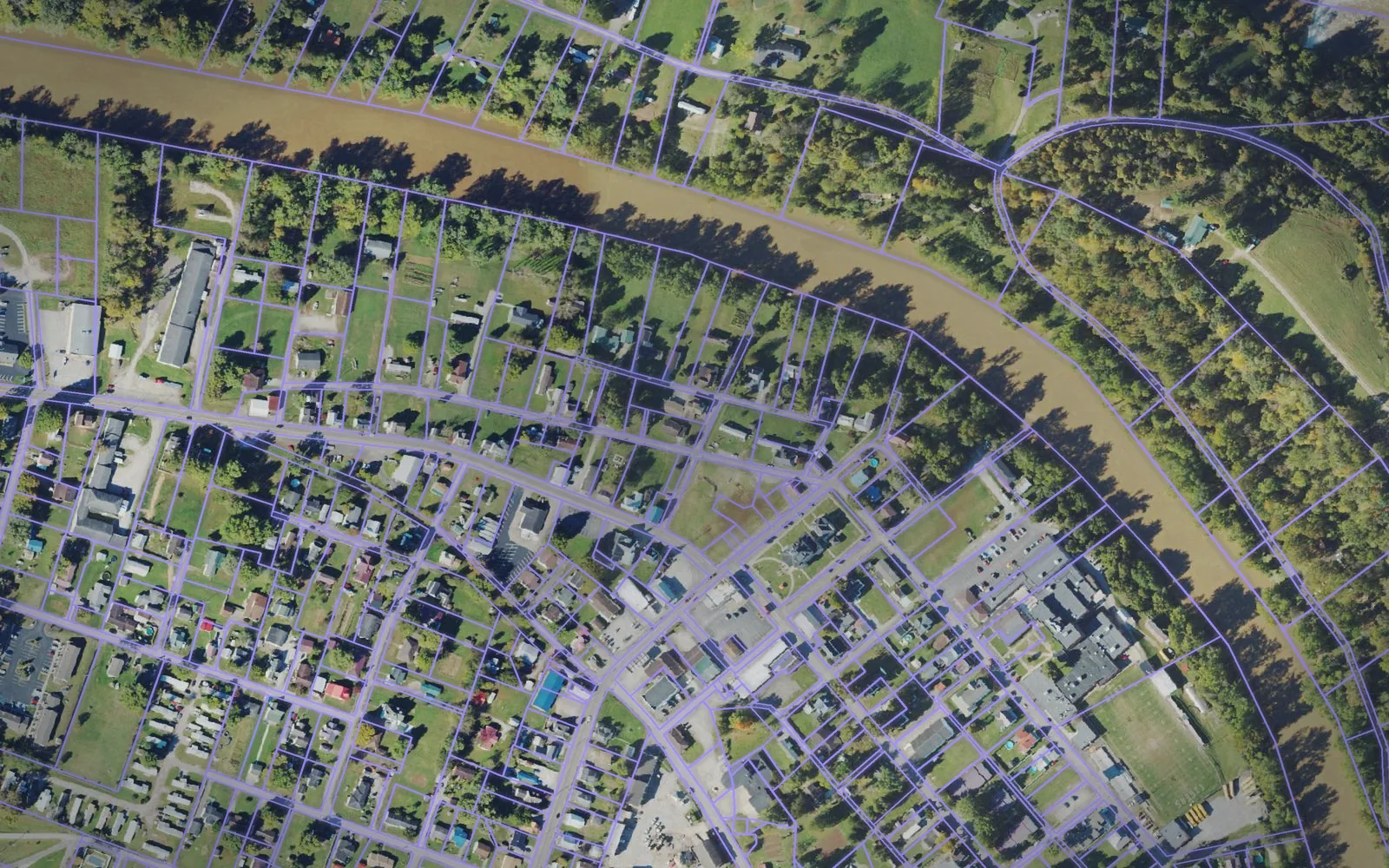 Parcel boundaries over aerial imagery of Wirt County, West Virginia
