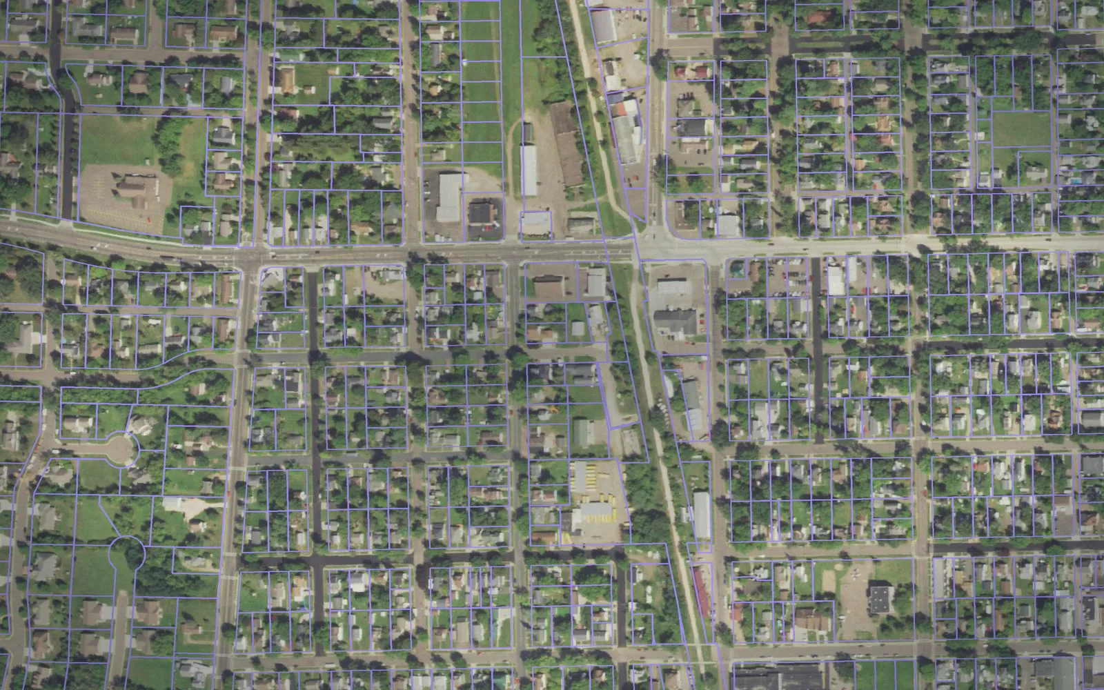 Parcel boundaries over aerial imagery of Barron County, Wisconsin
