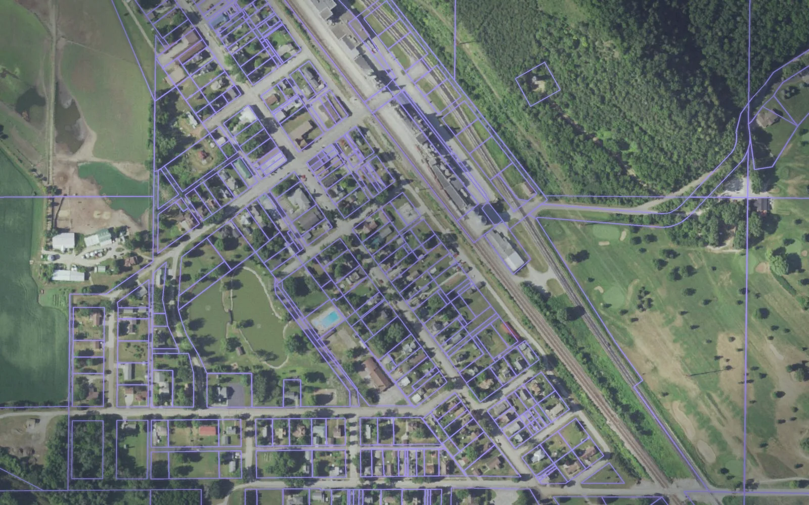 Parcel boundaries over aerial imagery of Buffalo County, Wisconsin