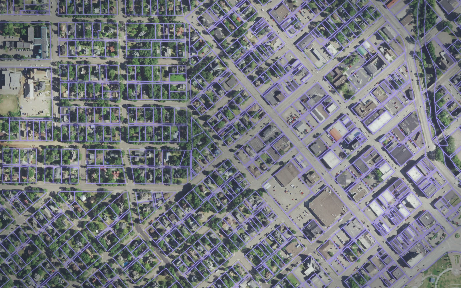 Parcel boundaries over aerial imagery of Chippewa County, Wisconsin
