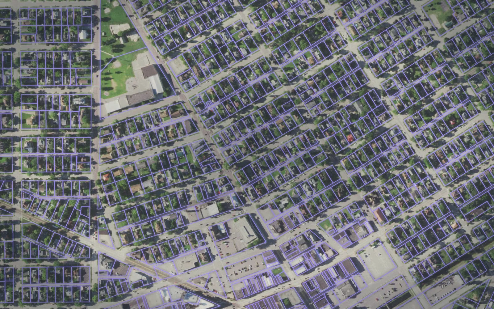 Parcel boundaries over aerial imagery of Columbia County, Wisconsin