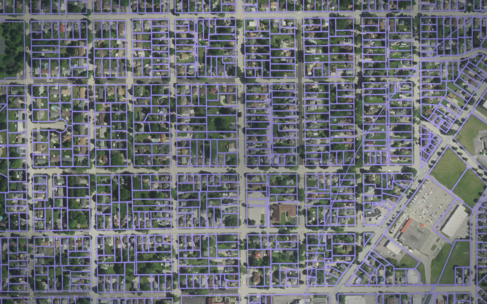 Parcel boundaries over aerial imagery of Dodge County, Wisconsin