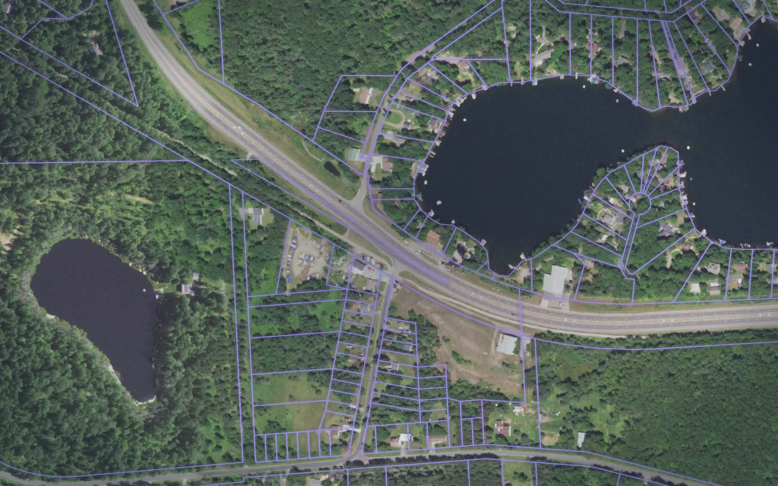 Parcel boundaries over aerial imagery of Florence County, Wisconsin