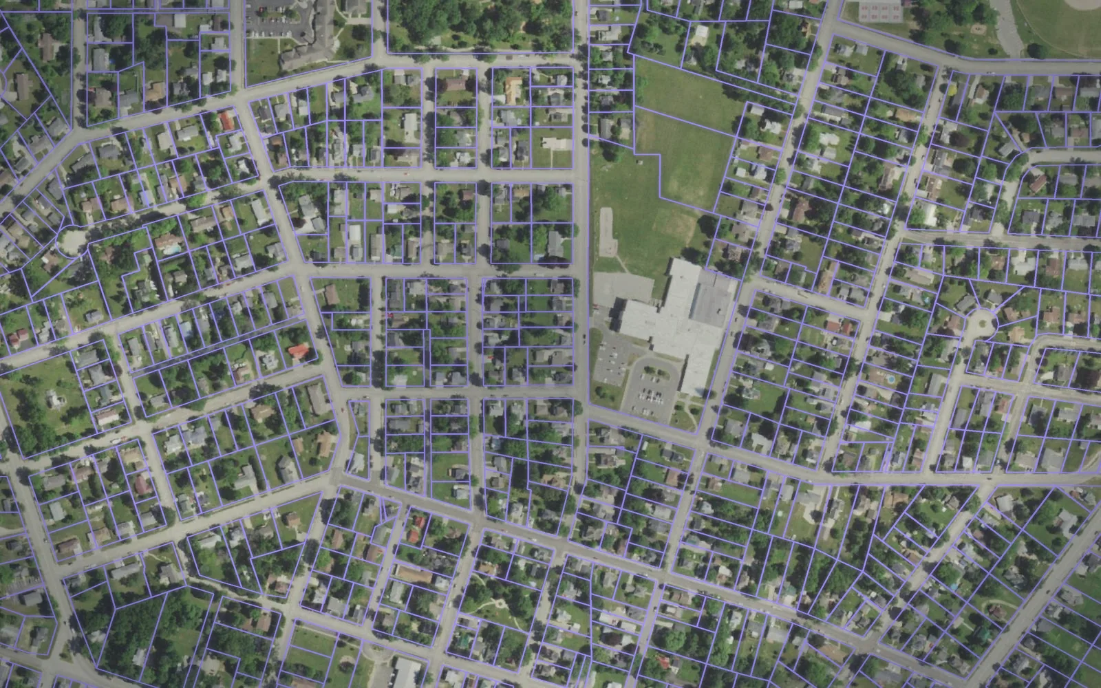 Parcel boundaries over aerial imagery of Grant County, Wisconsin