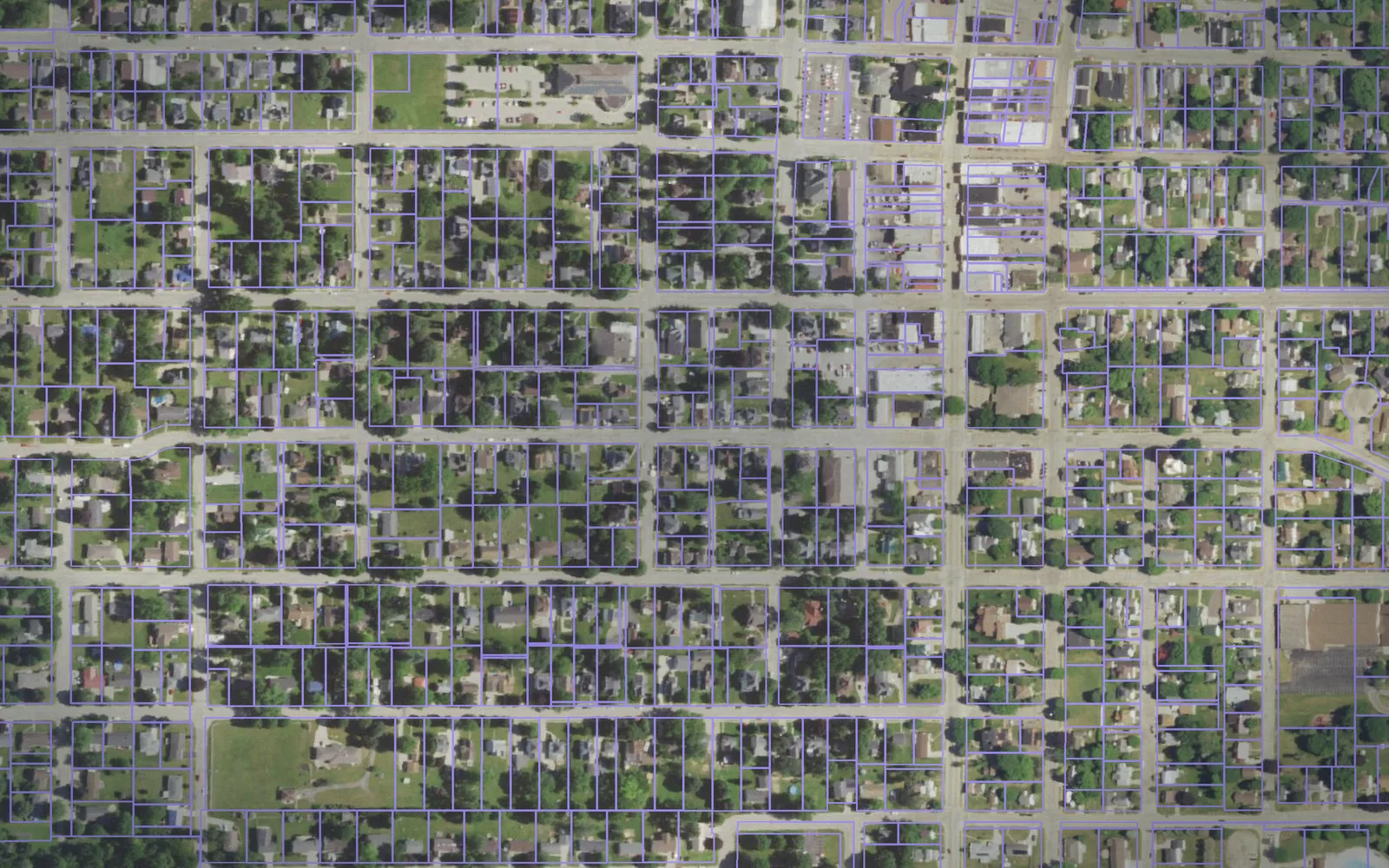 Parcel boundaries over aerial imagery of Iowa County, Wisconsin