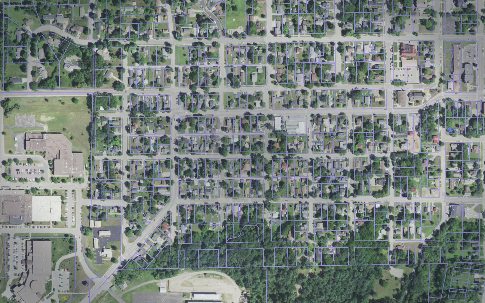 Parcel boundaries over aerial imagery of Jackson County, Wisconsin