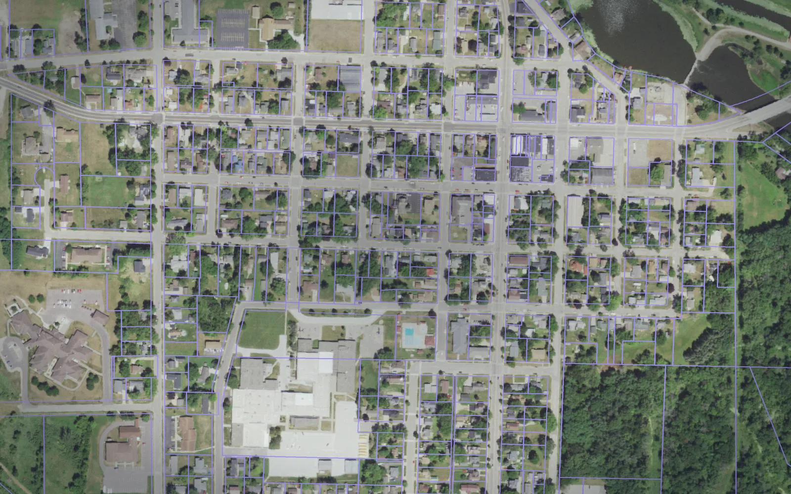Parcel boundaries over aerial imagery of Juneau County, Wisconsin
