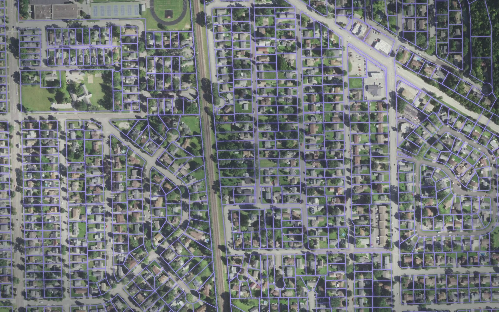 Parcel boundaries over aerial imagery of La Crosse County, Wisconsin