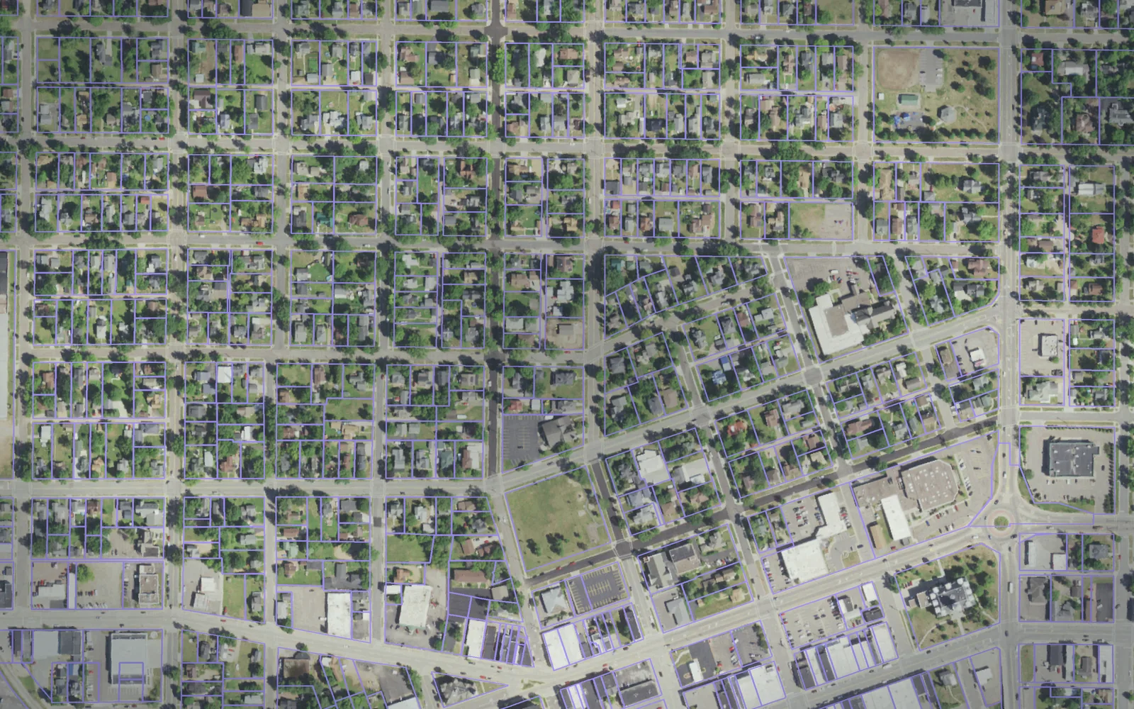 Parcel boundaries over aerial imagery of Lincoln County, Wisconsin