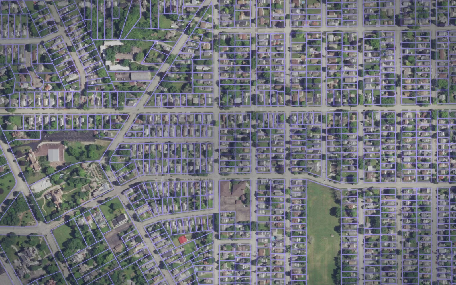 Parcel boundaries over aerial imagery of Winnebago County, Wisconsin