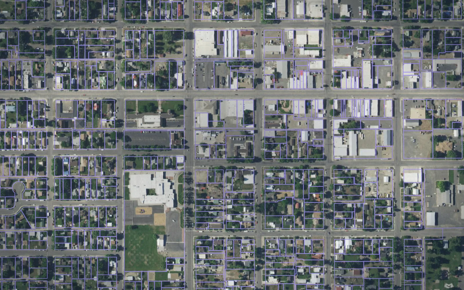Parcel boundaries over aerial imagery of Big Horn County, Wyoming