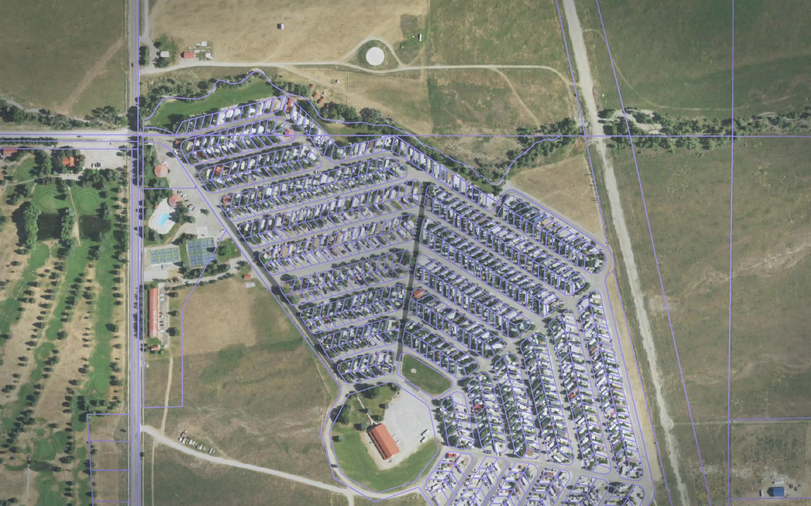 Parcel boundaries over aerial imagery of Lincoln County, Wyoming