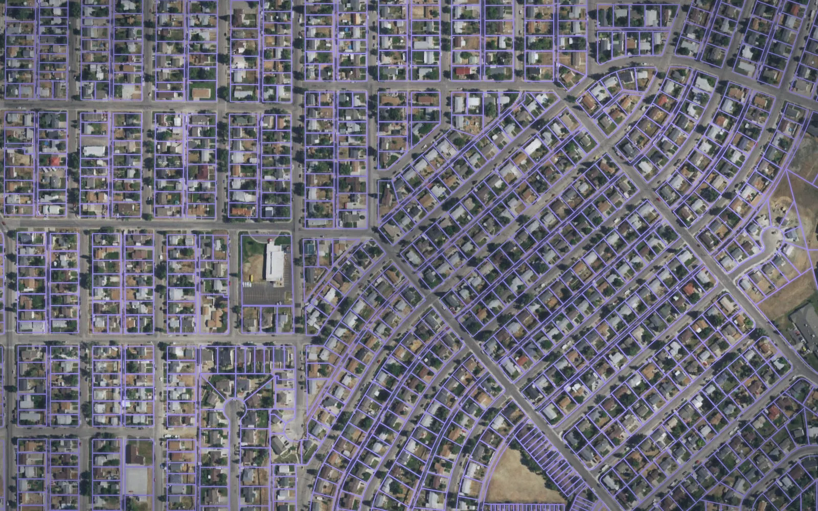 Parcel boundaries over aerial imagery of Natrona County, Wyoming