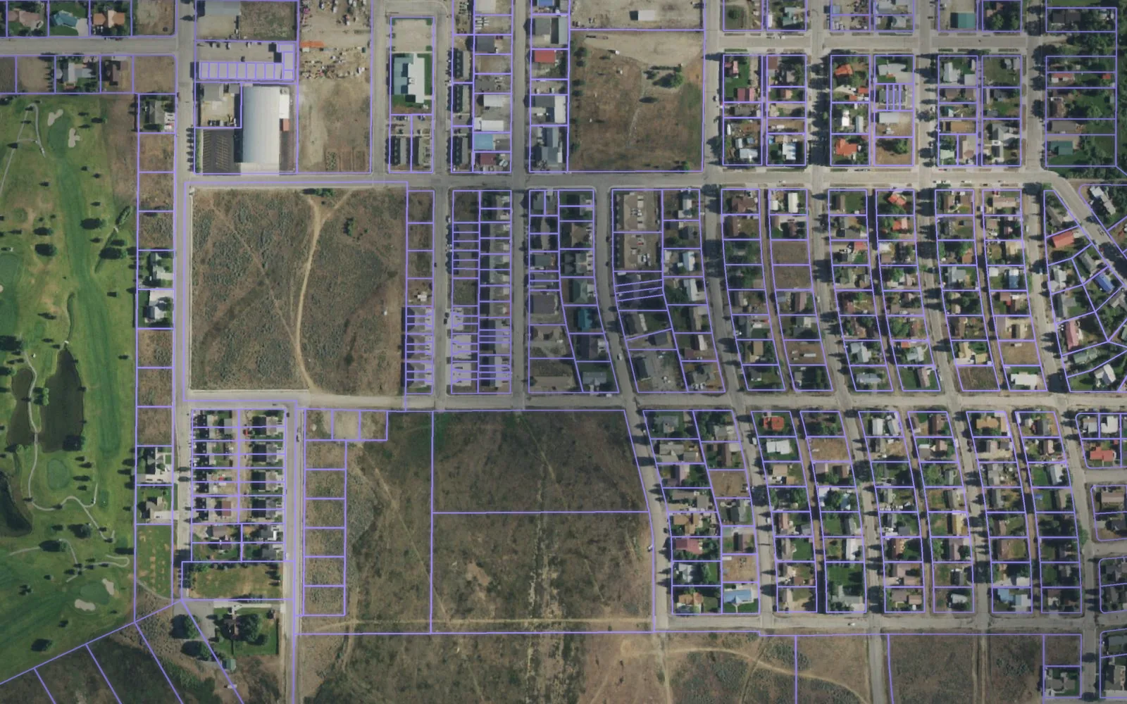 Parcel boundaries over aerial imagery of Sublette County, Wyoming