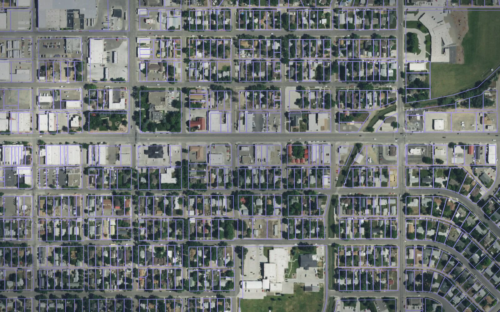Parcel boundaries over aerial imagery of Washakie County, Wyoming